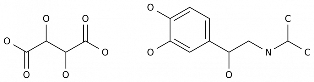 1,2-Бензендиол, 4-[1-гидрокси-2-[(1-метилэтил)амино]этил]-, (R)-, (2R, 3R) -2,3-дигидроксибутандиоат (2:1) (соль) в России